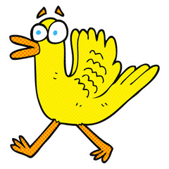 freehand drawn cartoon flapping duck