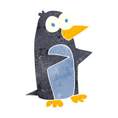 freehand retro cartoon penguin
