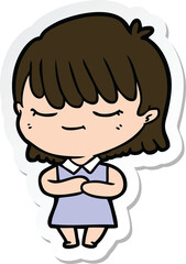 sticker of a cartoon woman