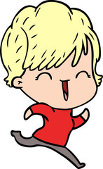 cartoon laughing woman