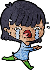 cartoon girl crying