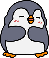 cartoon of a cute christmas penguin