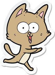 Obraz na płótnie Canvas sticker of a funny cartoon cat
