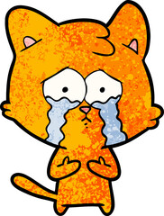 Obraz na płótnie Canvas cat crying cartoon