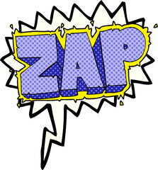 freehand drawn comic book speech bubble cartoon zap symbol