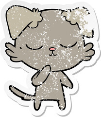 distressed sticker of a cute cartoon dog