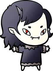 Obraz na płótnie Canvas cartoon friendly vampire girl