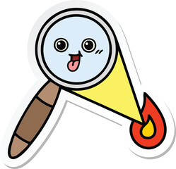 Obraz premium sticker of a cute cartoon magnifying glass