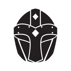 Silhouette of a medieval helmet icon Vector