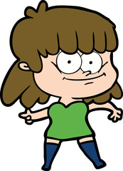 cartoon girl smiling