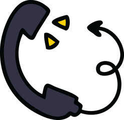 cute cartoon of a telephone receiver