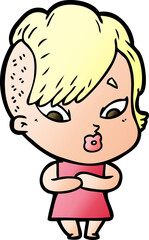 cartoon surprised girl