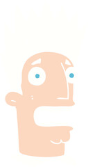 flat color illustration of shocked man