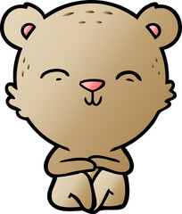 Obraz premium happy cartoon bear sitting