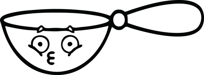 line drawing cartoon of a measuring spoon