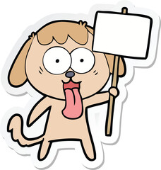 sticker of a cute cartoon dog