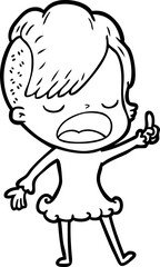 cartoon cool hipster girl talking