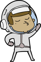 cartoon confident astronaut