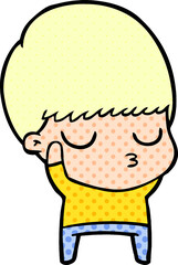 cartoon calm boy
