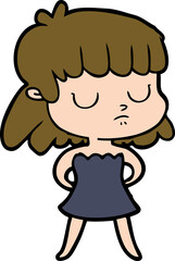 cartoon indifferent woman