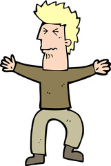 cartoon stressed out man