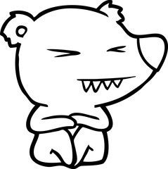 angry polar bear cartoon sitting