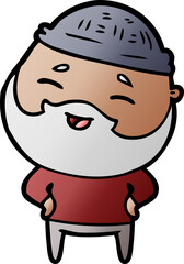 cartoon happy bearded man