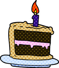 cartoon doodle birthday cake