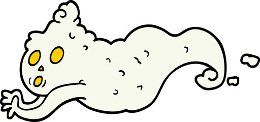 hand drawn doodle style cartoon spooky ghost