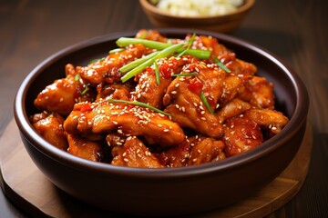 Korean barbecue chicken wings in a bowl