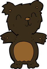 cartoon cute black bear cub