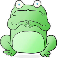 freehand drawn cartoon nervous frog