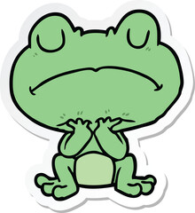 sticker of a cartoon frog