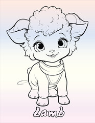 Coloring Book Children Cute Little Lamb Coloring Page For Kids