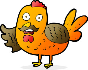 cartoon old rooster