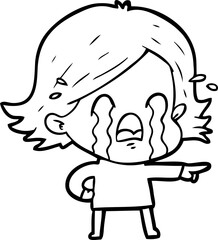 cartoon woman crying