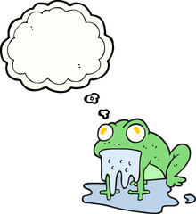 freehand drawn thought bubble cartoon gross little frog