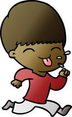 cartoon boy sticking out tongue