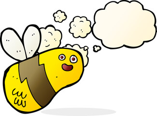 cartoon bee with thought bubble