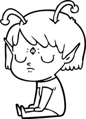 cartoon alien girl