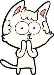 happy cartoon cat