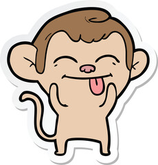 sticker of a funny cartoon monkey
