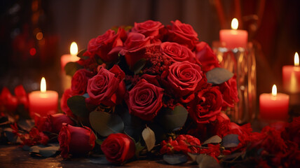 red roses and candle || red roses and candles || Valentine's day