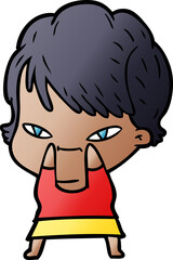 Obraz premium cartoon happy woman