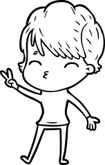 cartoon woman thinking