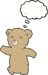 cute cartoon teddy bear with thought bubble