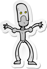 sticker of a cartoon funny robot