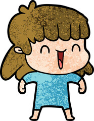 cartoon worried woman