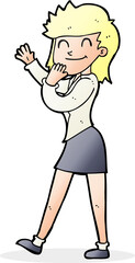 cartoon happy businesswoman