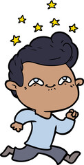 cartoon excited man
